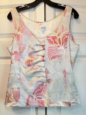 Armani Collezioni Silk Pink, Cream, & Green Floral Camisole